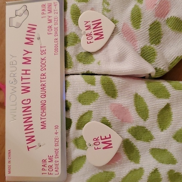 NWT Willow & Ruby Twinning With My Mini Matching Quarter Sock Set - Picture 3 of 7